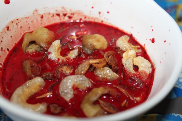 sopa de sangre especiada